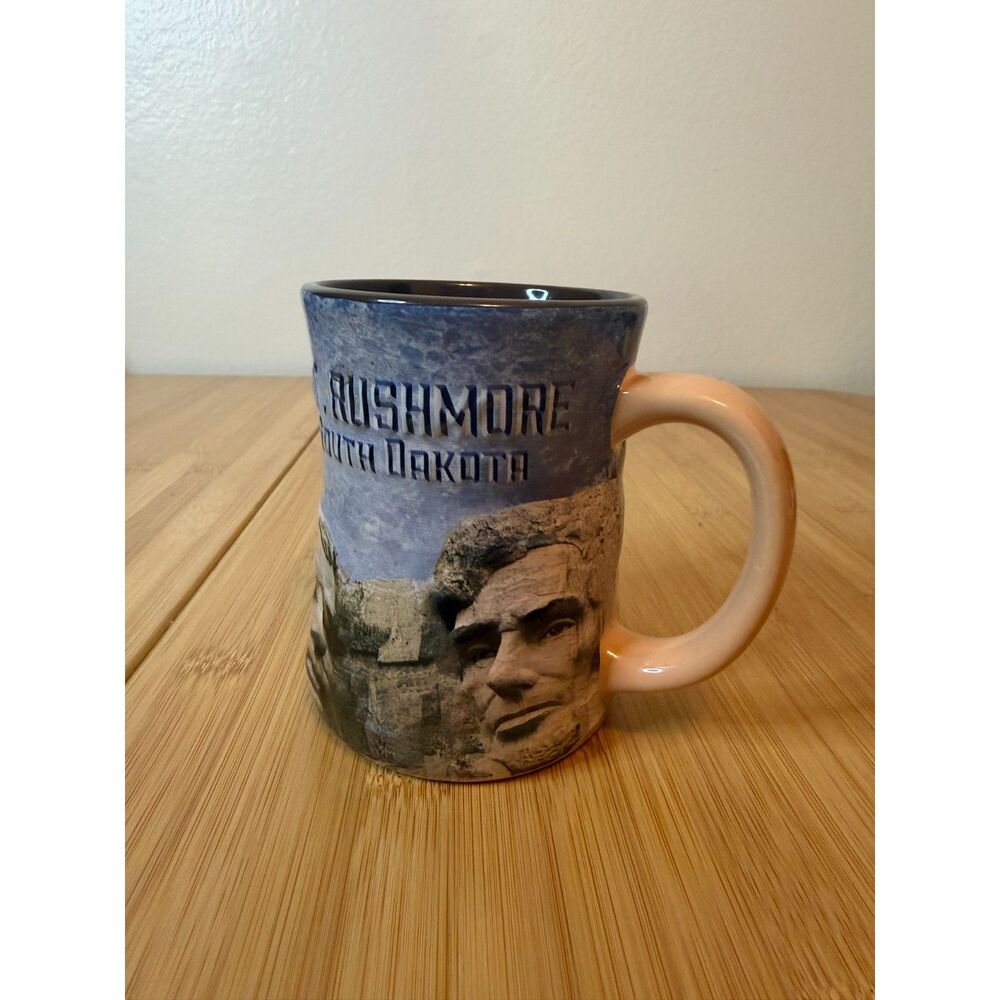 Mount Rushmore South Dakota Souvenir Coffee Mug National Memorial 3D Textured